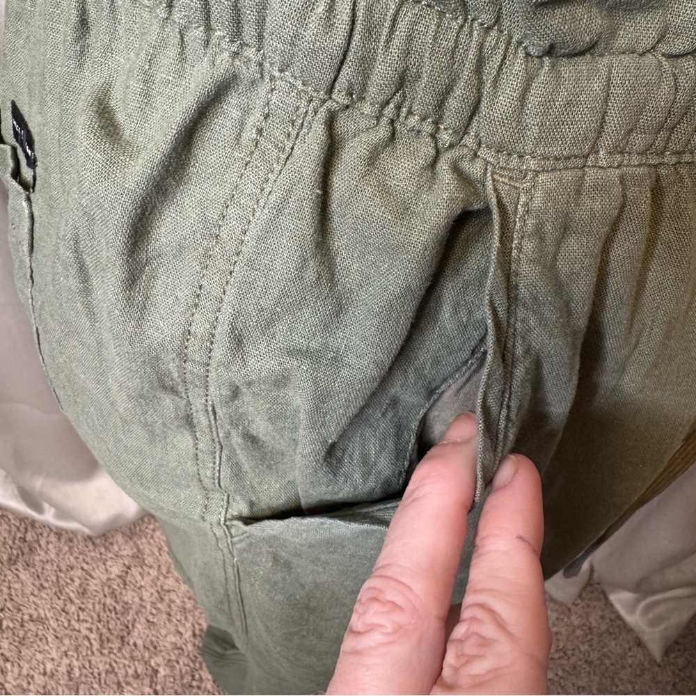 Sage Green Relaxed Fit Trousers with Adjustable Waist Size 2X - Picture 8 of 10